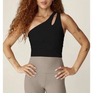 EUC Beyond Yoga Lost YOUR MIND CROPPED TANK top sports bra DARKEST NIGHT BLACK L